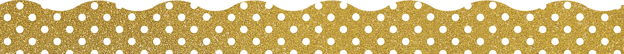 Clingy Thingies: Gold Shimmer With White Polka Dots Borders