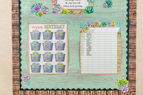 Rustic Bloom Happy Birthday Chart