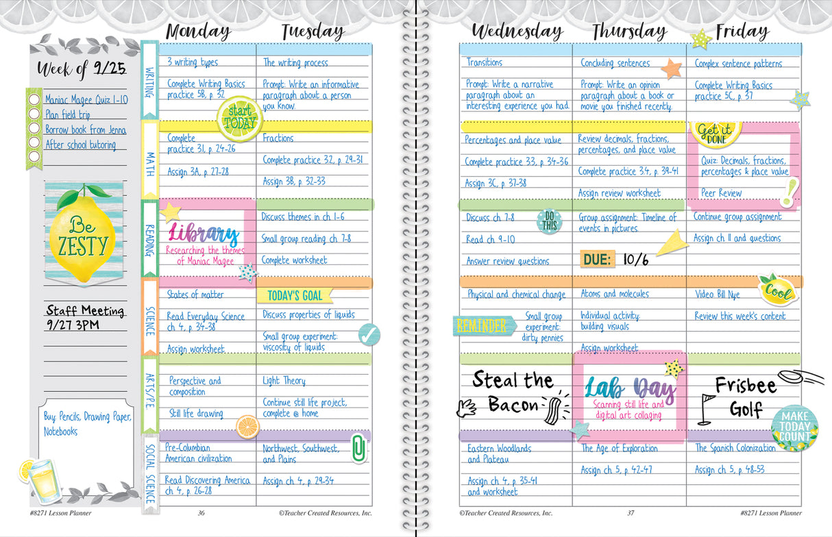 ​Lemon Zest Lesson Planner