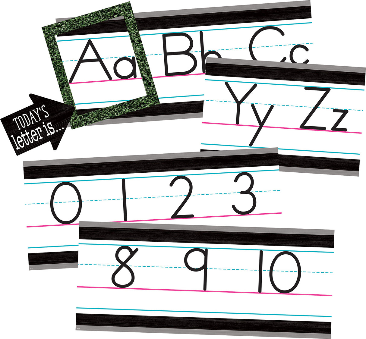 Modern Farmhouse Alphabet Line Bulletin Board