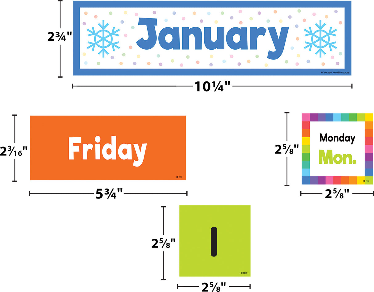 Colorful Calendar Pocket Chart Cards