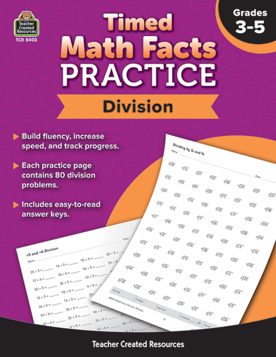 Timed Math Facts Timed Math Facts Practice: Division – School Crossing