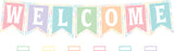 Pastel Pop Pennants Welcome Bulletin Board