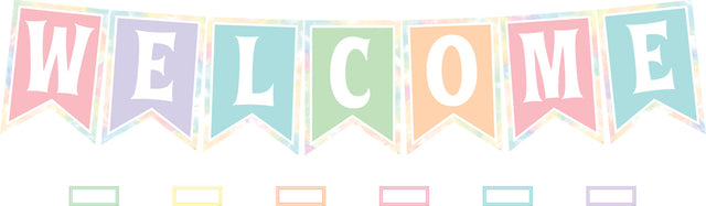 Pastel Pop Pennants Welcome Bulletin Board