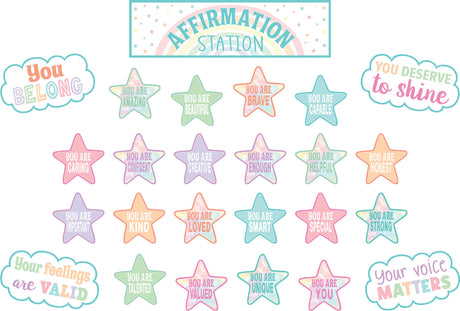 Pastel Pop Positive Affirmations Mini Bulletin Board