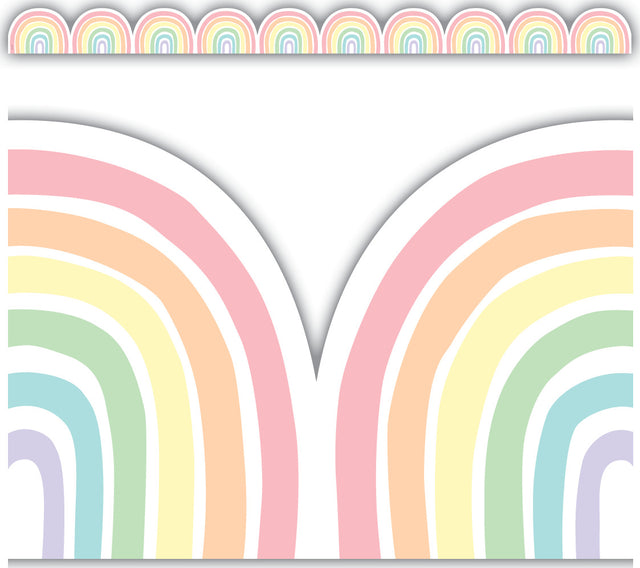 Pastel Pop Rainbows Die-Cut Border Trim