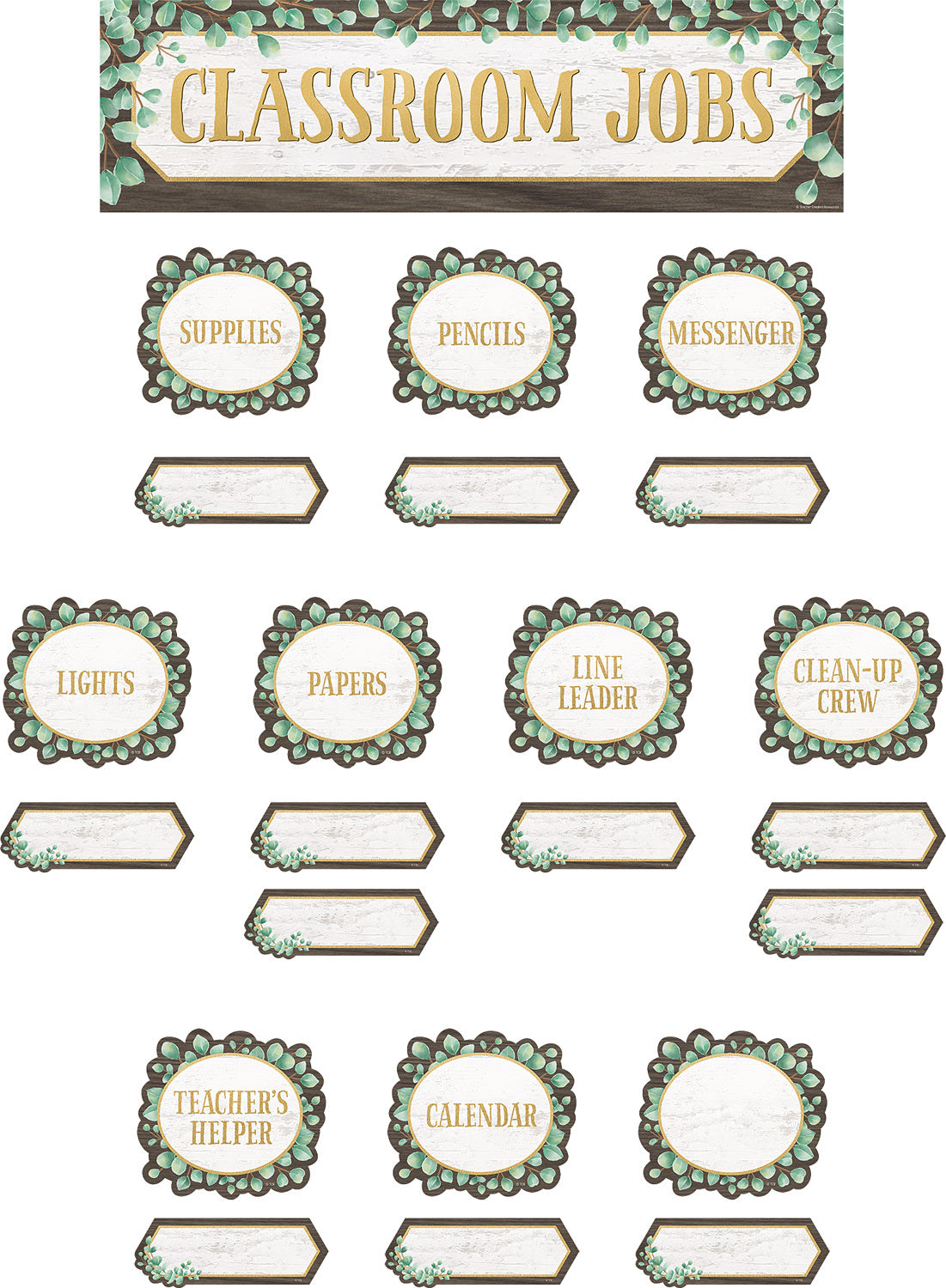 Eucalyptus Classroom Jobs Mini Bulletin Board