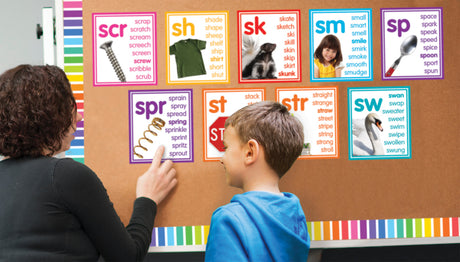Colorful Photo Cards Digraphs and Blends Bulletin Board