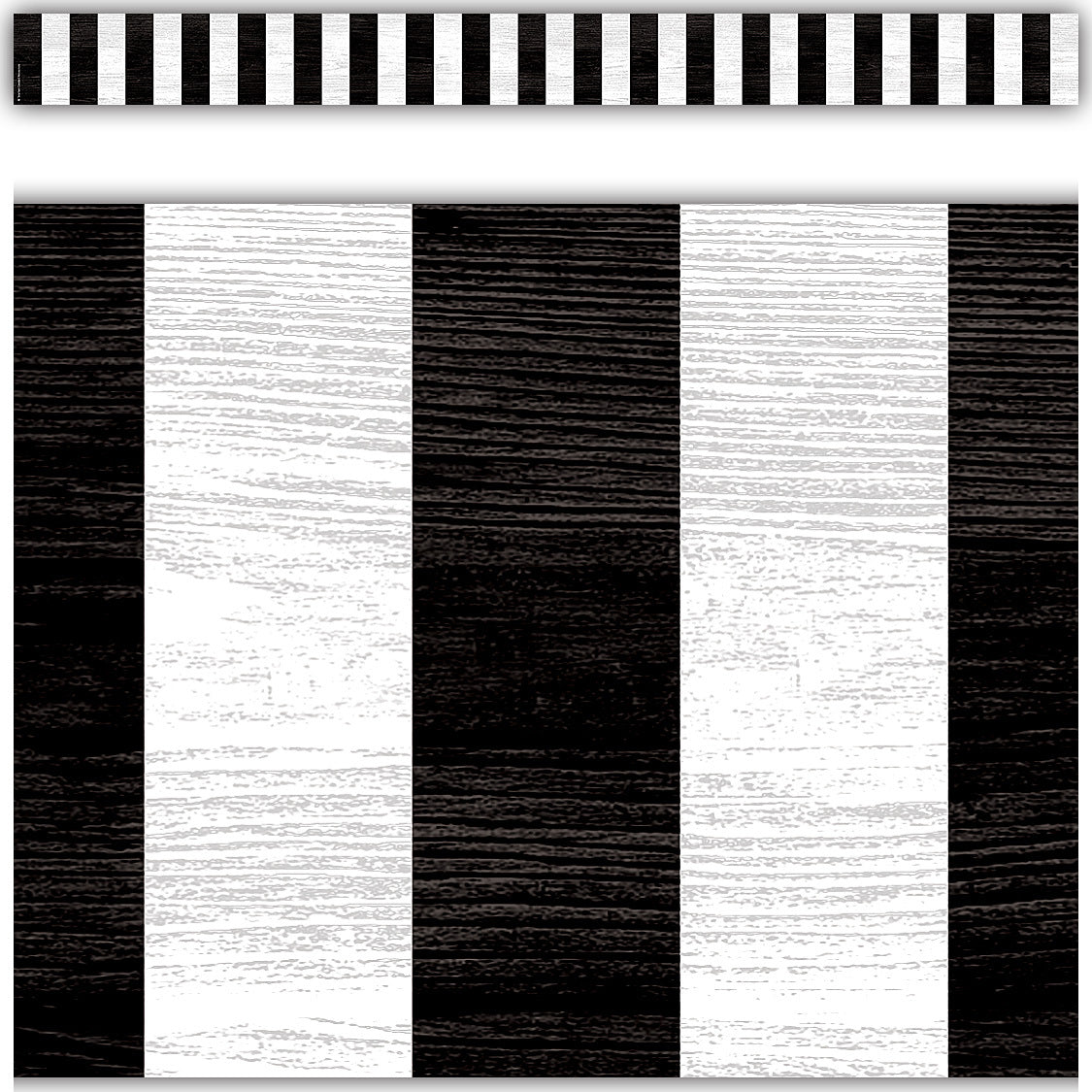 Modern Farmhouse Black Stripes Straight Border Trim