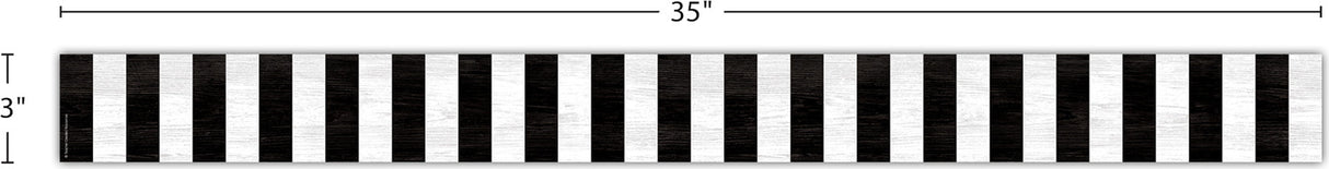 Modern Farmhouse Black Stripes Straight Border Trim