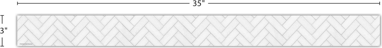 Modern Farmhouse White Herringbone Straight Border Trim