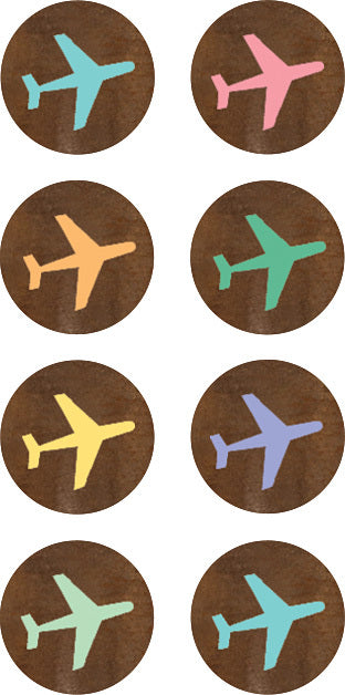 Travel the Map Airplanes Mini Stickers