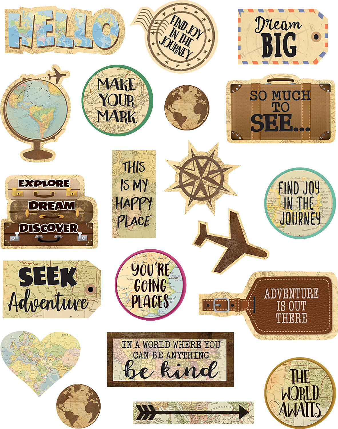 Travel the Map Stickers