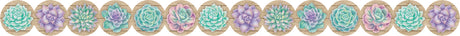 Rustic Bloom Succulents Die-Cut Border Trim