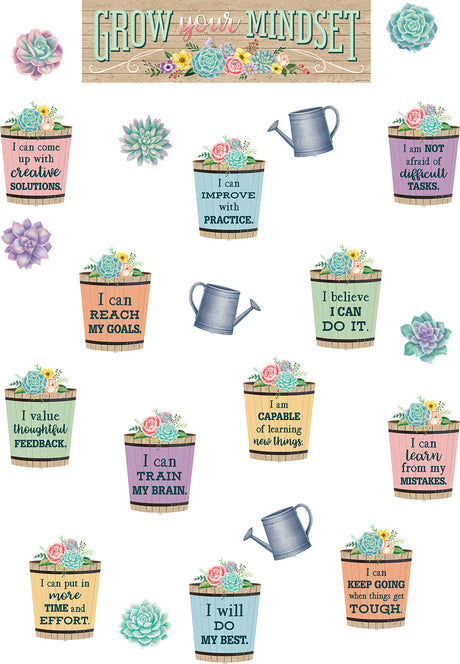 Rustic Bloom Grow Your Mindset Mini Bulletin Board