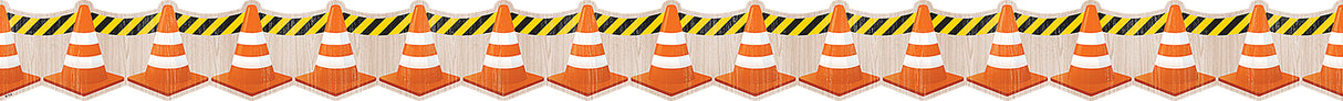 Under Construction Cones Die-Cut Border Trim