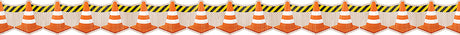 Under Construction Cones Die-Cut Border Trim