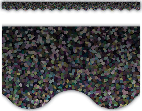 Black Sparkle Scalloped Border Trim