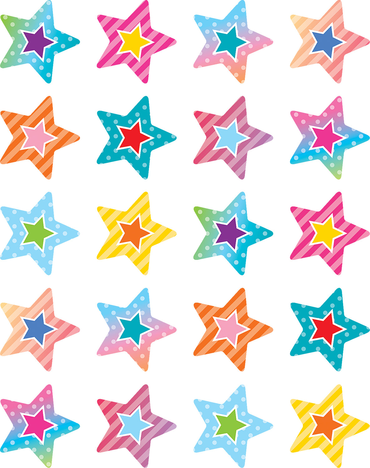 Colorful Vibes Stars Stickers