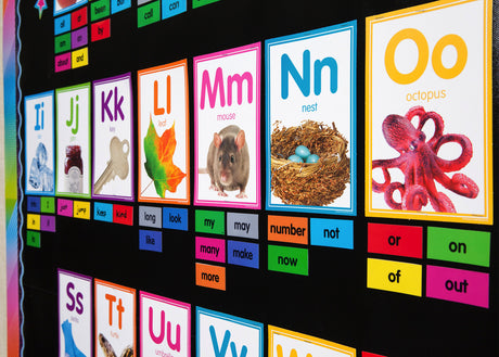Colorful Photo Alphabet Cards Bulletin Board
