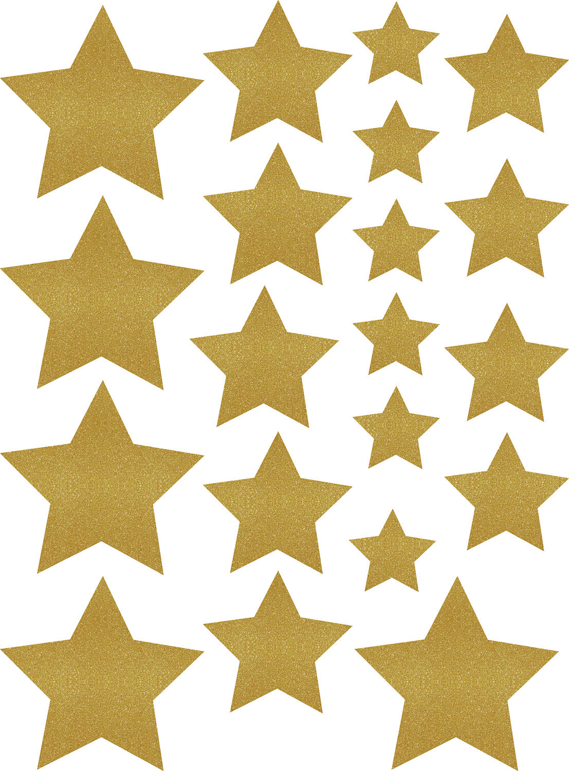 Gold Shimmer Stars Accents - Assorted Sizes