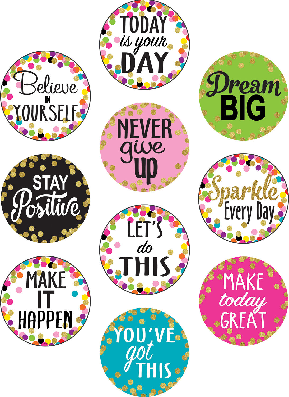 Confetti Positive Sayings Accents