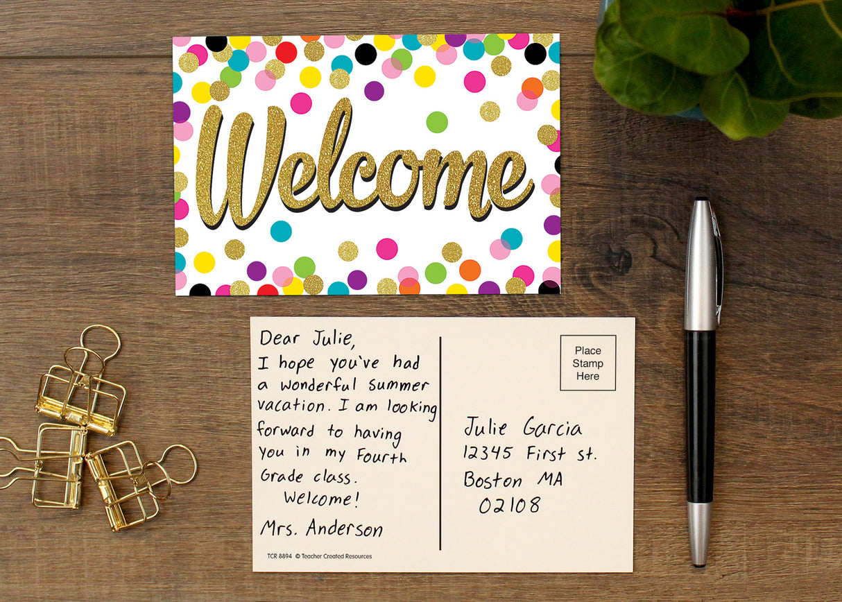 Confetti Welcome Postcards
