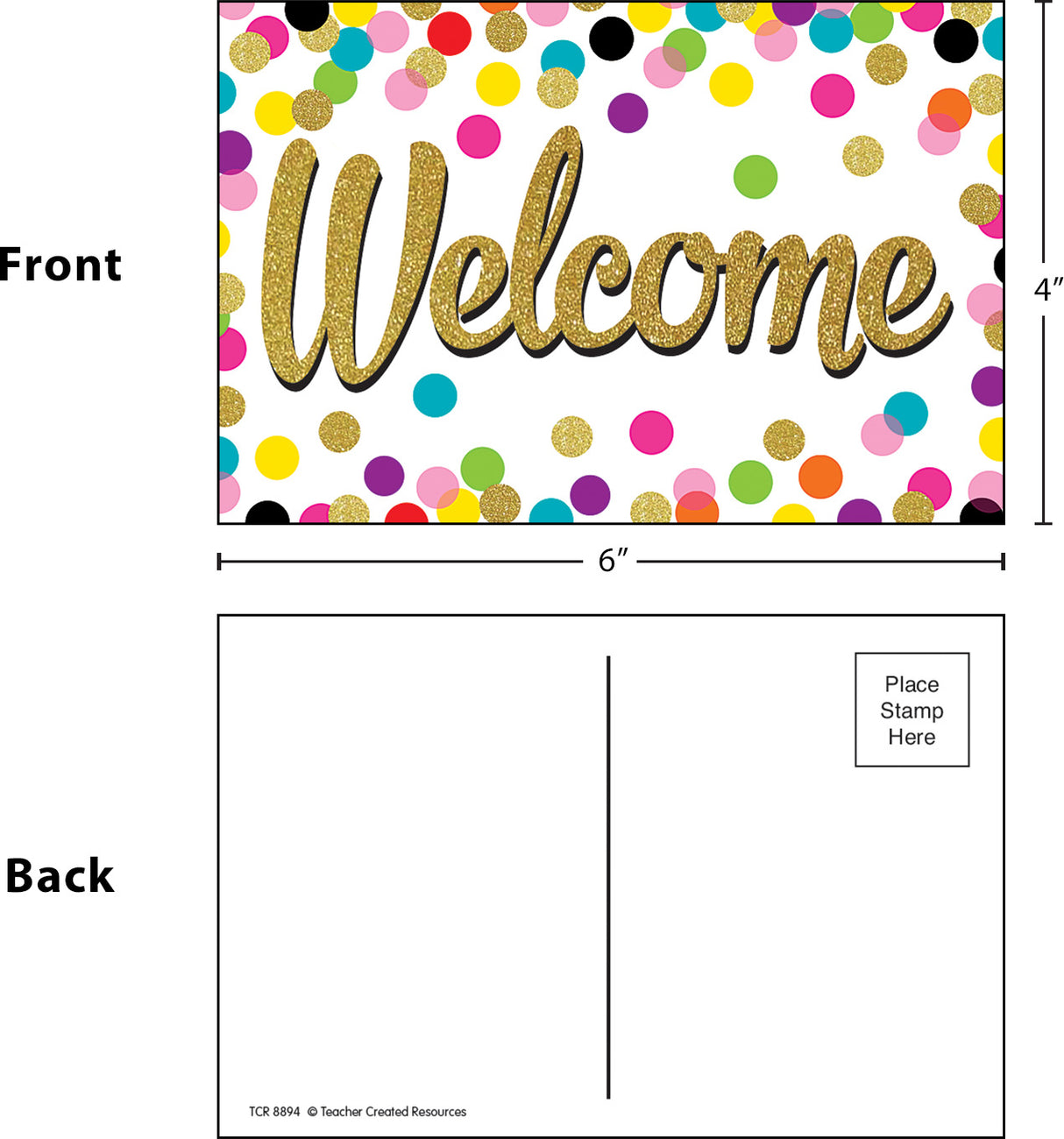 Confetti Welcome Postcards