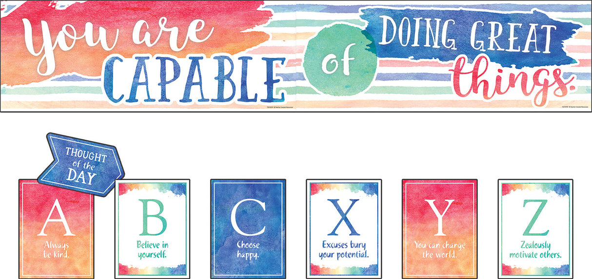 Watercolor You Are Capable of Doing Great Things Bulletin Board