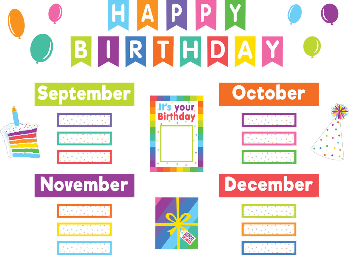 Colorful Happy Birthday Mini Bulletin Board