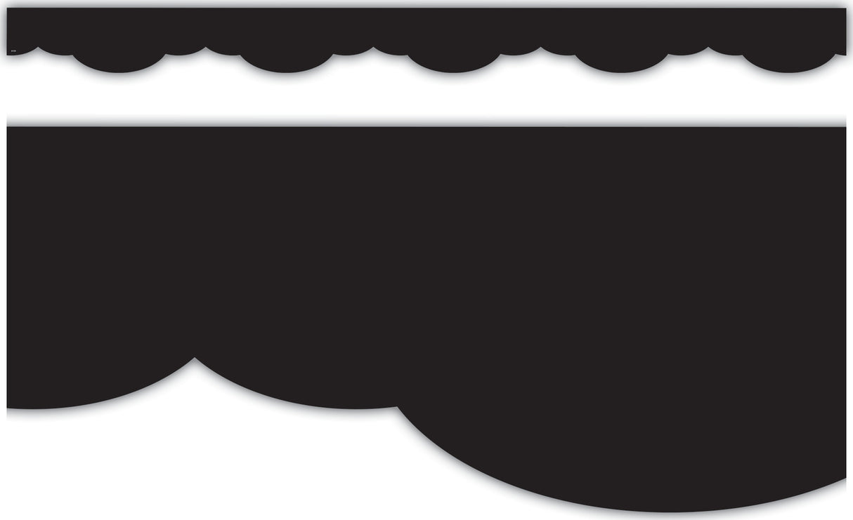 Black Fancy Scallops Border Trim