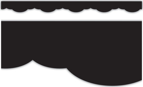 Black Fancy Scallops Border Trim