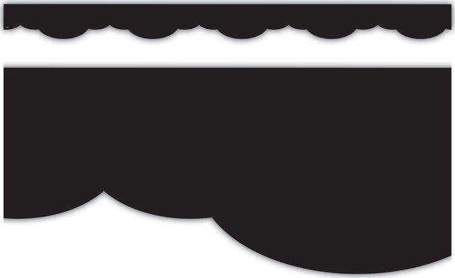 Black Fancy Scallops Border Trim