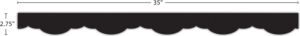 Black Fancy Scallops Border Trim