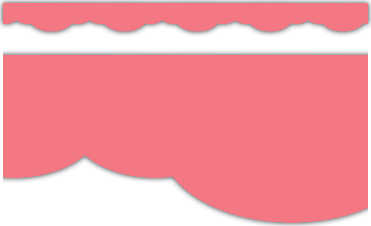 Coral Pink Fancy Scallops Border Trim