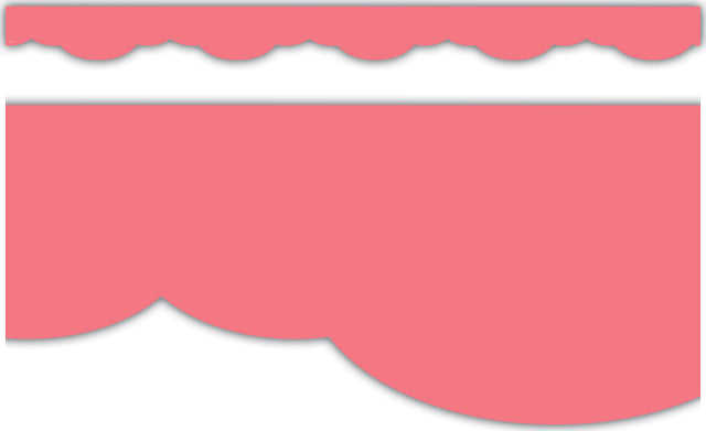 Coral Pink Fancy Scallops Border Trim