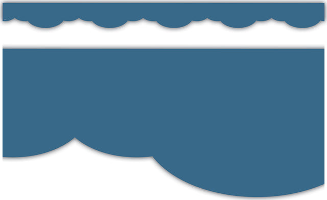 Slate Blue Fancy Scallops Border Trim