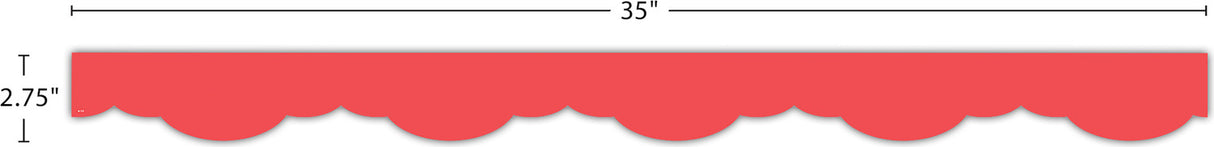 Melon Red Fancy Scallops Border Trim