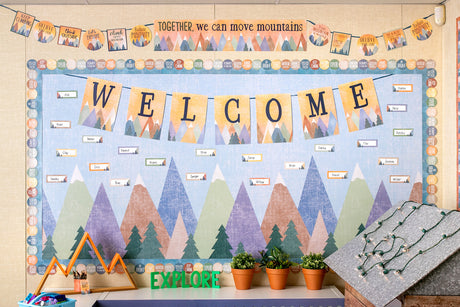 Moving Mountains Welcome Bulletin Board
