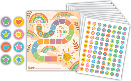 Sunshine Rainbow Reward Trackers with Stickers