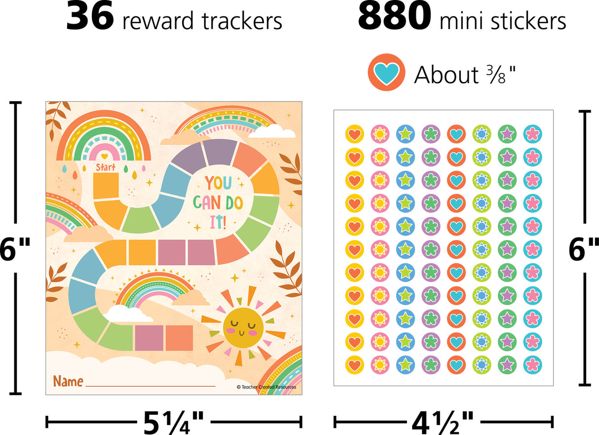 Sunshine Rainbow Reward Trackers with Stickers