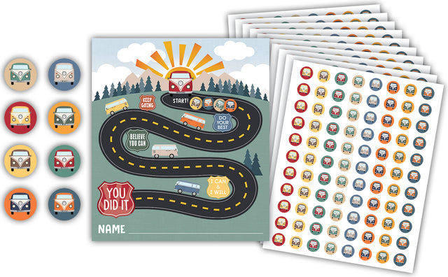 Moving Mountains Road Trip Reward Trackers with Stickers