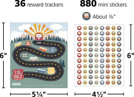 Moving Mountains Road Trip Reward Trackers with Stickers