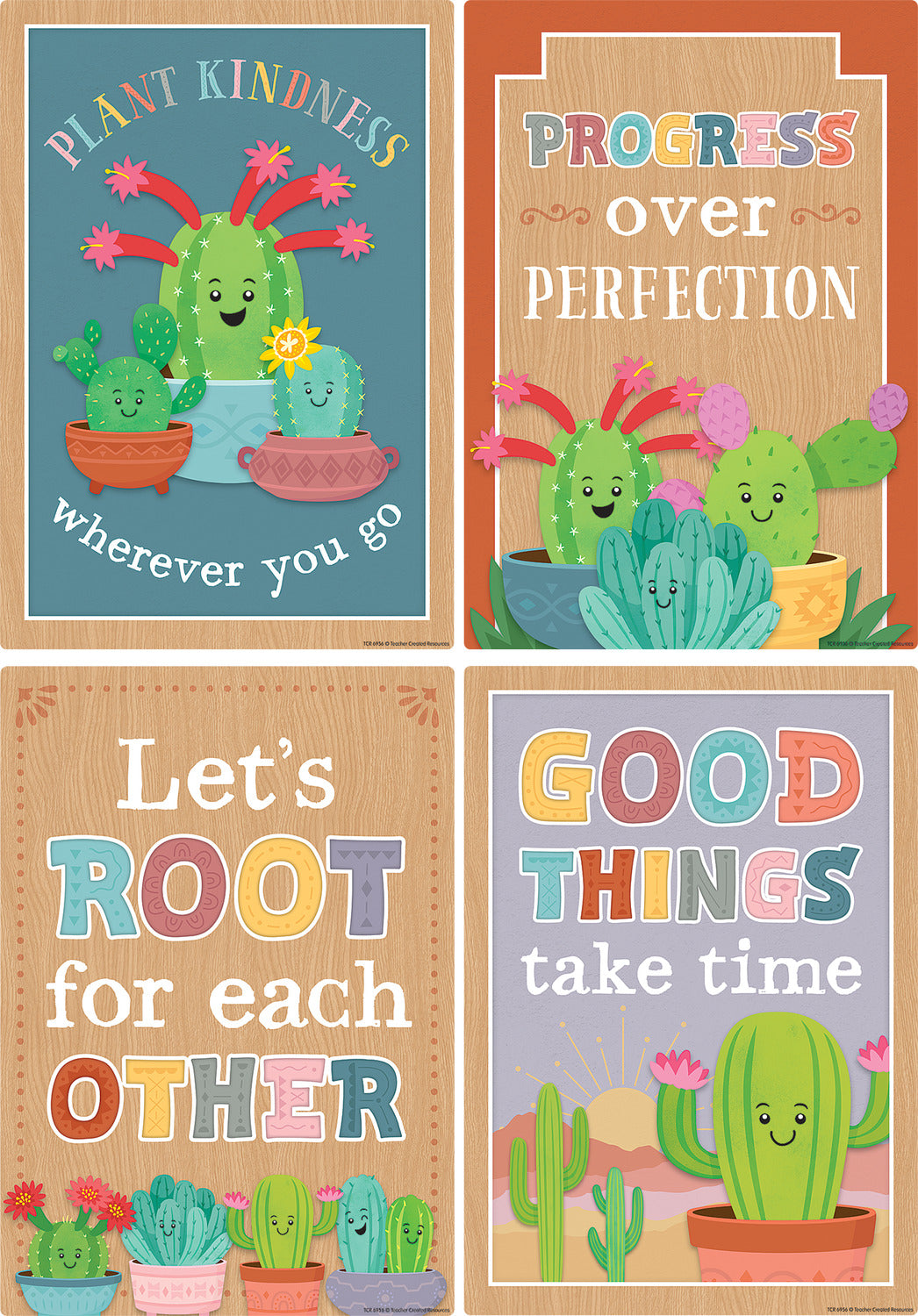 Happy Cactus Crew Positive Sayings Small Poster Pack