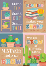 Happy Cactus Crew Positive Sayings Small Poster Pack
