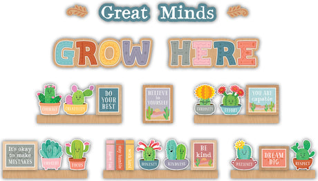 Happy Cactus Crew Great Minds Grow Here Mini Bulletin Board