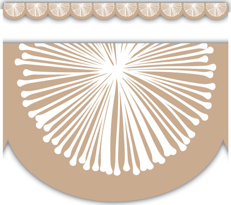 Natural Poms Scalloped Die-Cut Border Trim