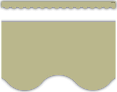Olive Green Scalloped Border Trim