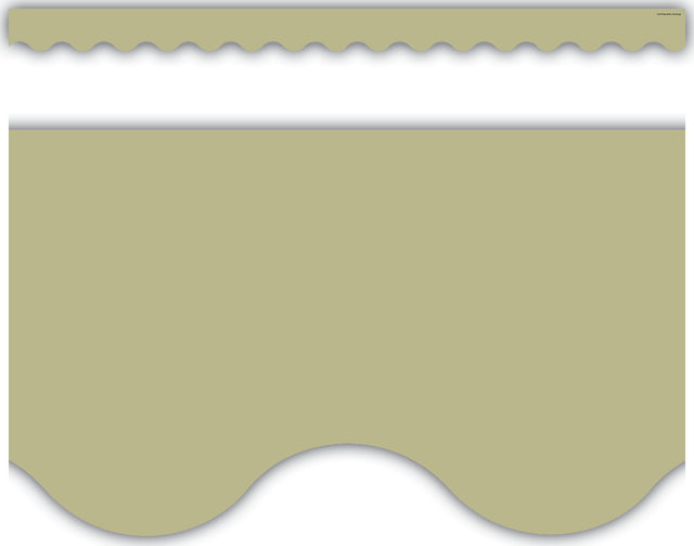 Olive Green Scalloped Border Trim