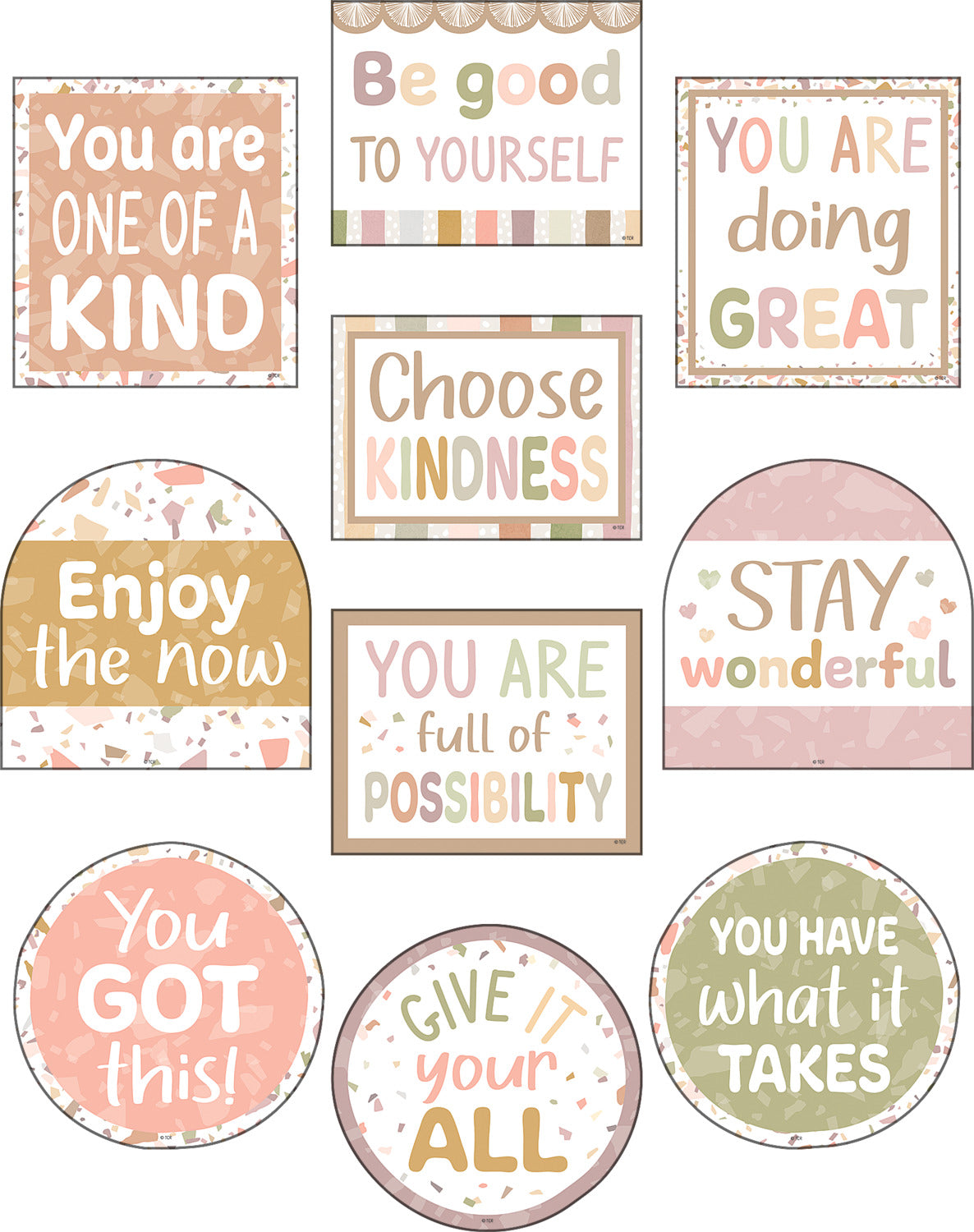 Terrazzo Tones Positive Sayings Accents